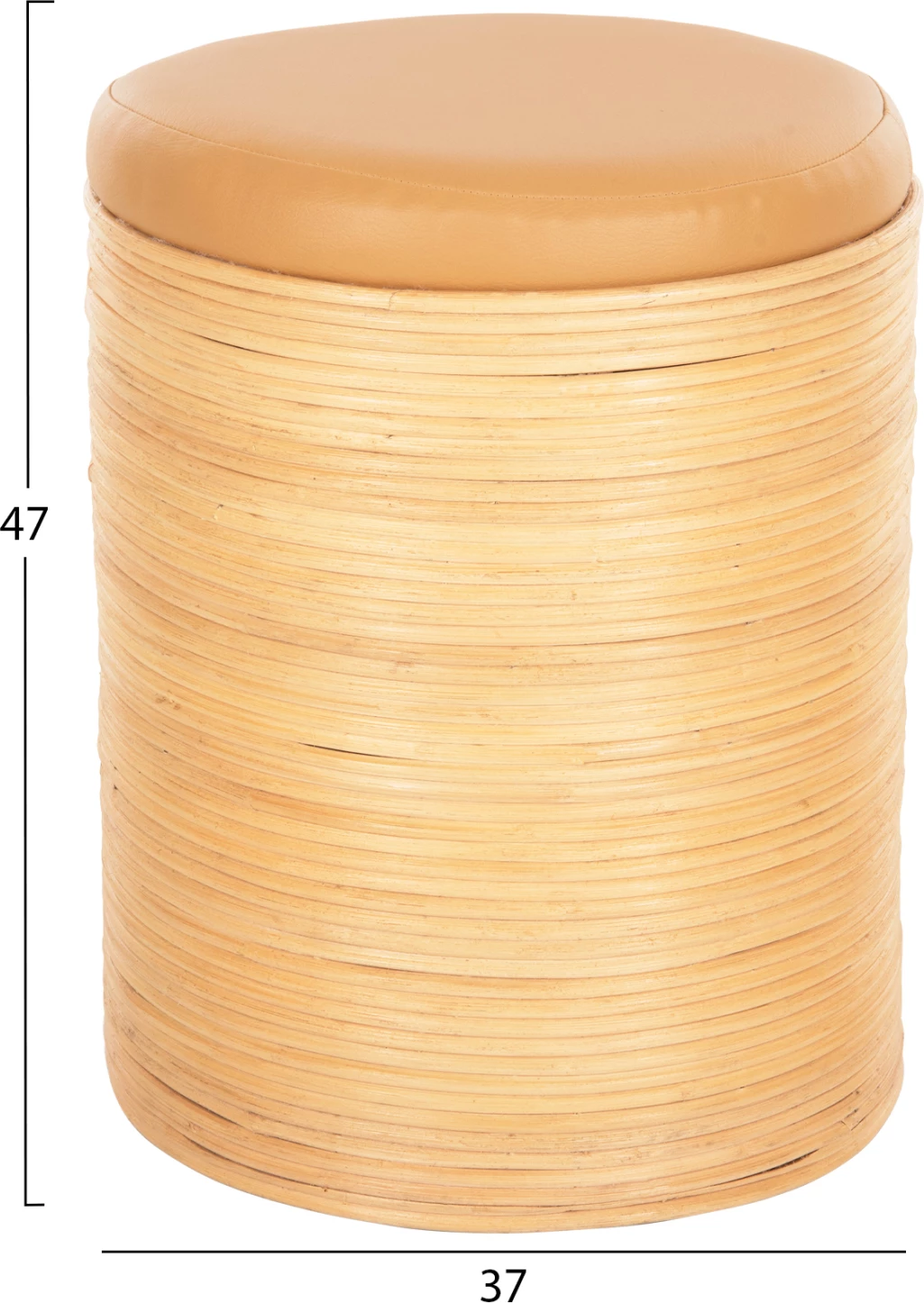 Karrige për bar, natyrale rattan-beige PU sedilje Φ37x47Hcm