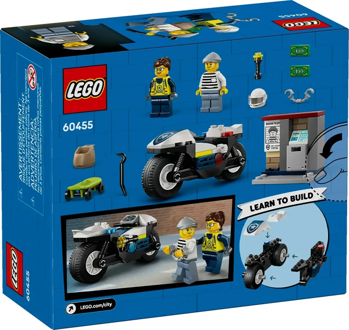 Set LEGO CITY 60455 Ndjekje me motor të policisë, 65 pjesë