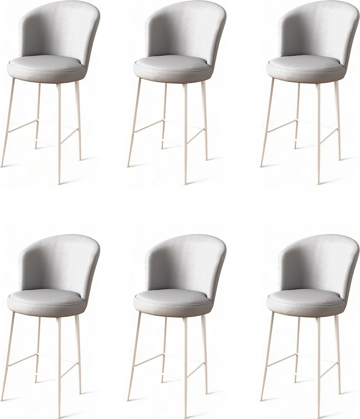 Set karrigesh për bar (6 copë), Hanah Home Uras, gri dhe e bardhë