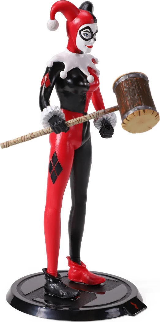 Figurinë fleksibile NOBLE COLLECTION Bendyfigs DC Suicide Squad (Comic) Harley Quinn Jester 19 cm, me çekan