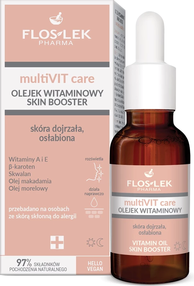 Vaj për fytyrë për femra Floslek multiVIT care vitamin oil skin booster, 30ml