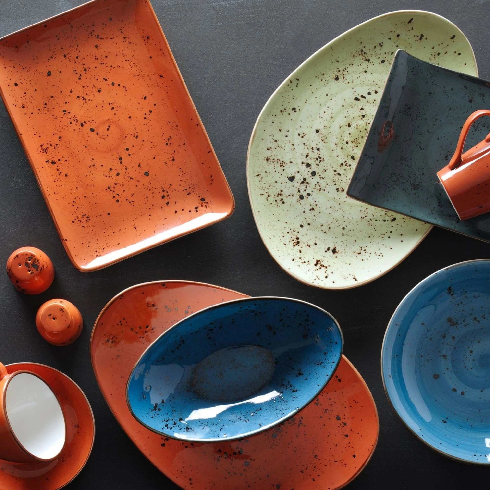 Tas coupe Fine Dine Iris Ø250mm, porcelan, set 6 copë, blu