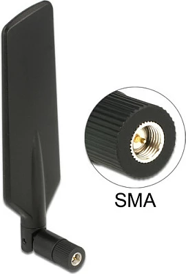 Antenë DeLOCK 12408, omni-direksionale, SMA, 4 dBi, 0.698-5.875 GHz, e zezë
