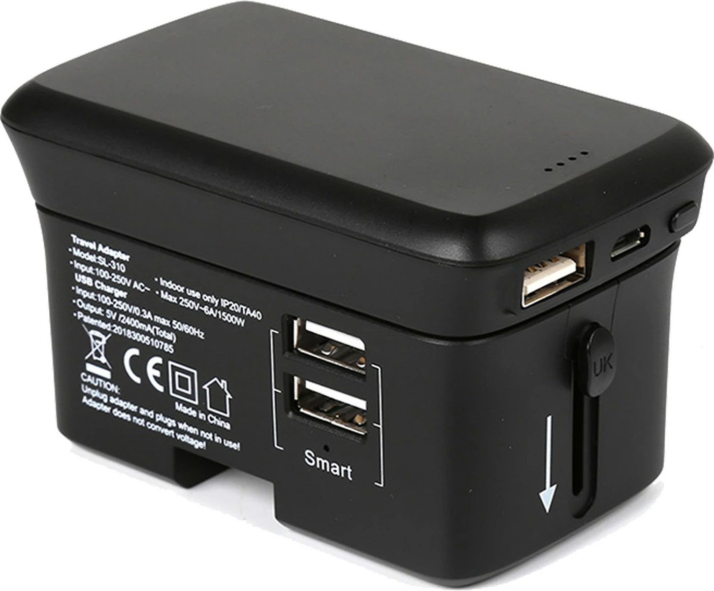 Karikues udhëtimi RealPower TravelCharge-4k, 4000mAh, 2xUSB, karikim wireless, i zi