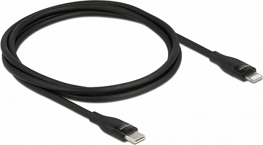 Kabllo DeLOCK USB-C në Lightning, 1 m, MFi, Fast Charge, e zezë