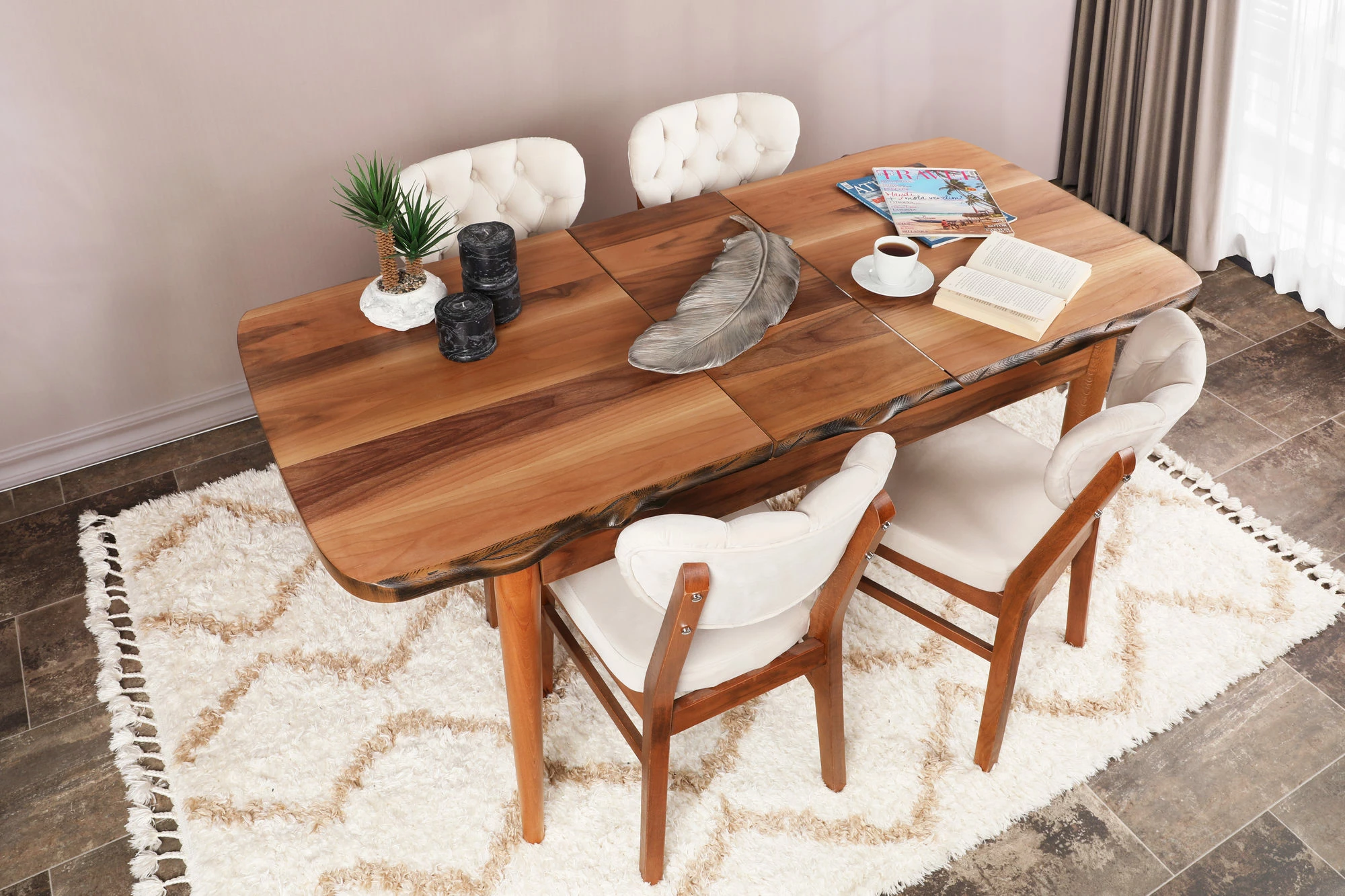 Set karrigash (2 copë), Hanah Home, Elma 760 V2, ngjyrë arre dhe bezhë