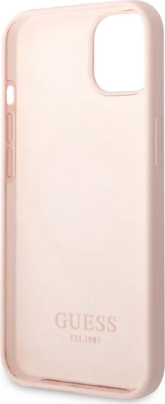 Mbështjellës Guess GUHMP13MSBPLP për iPhone 13 6.1", silikon, MagSafe, rozë