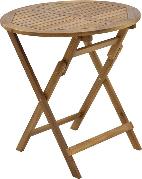 Set tavoline me karrige për terasë, dru akacie, Joter-Carpuva, 3 pjesë, D70x74cm