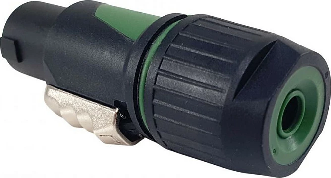 Konektor kablli speakON EQUIP 147932, 4-pol, femër, straight, zi/jeshil