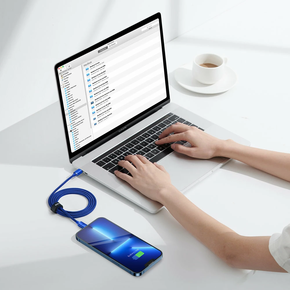 Kabllo Baseus CAJY000203 Lightning në USB-C, 1.2m, 20W, Blu