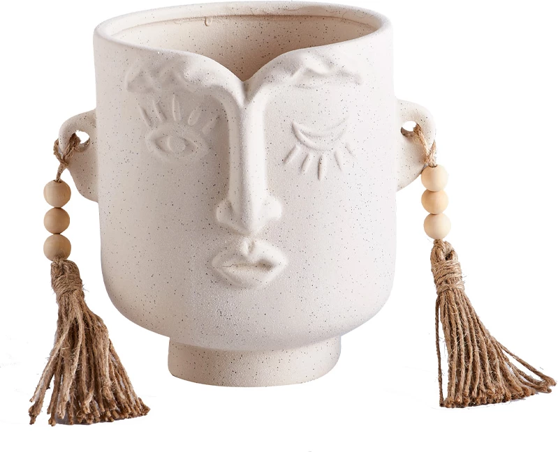 Vazo dekorative Eris, qeramike, ngjyrë bezhë, 21x18x20cm