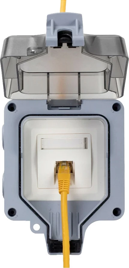 Kuti montimi EQUIP 1-Port Keystone, IP66, gri