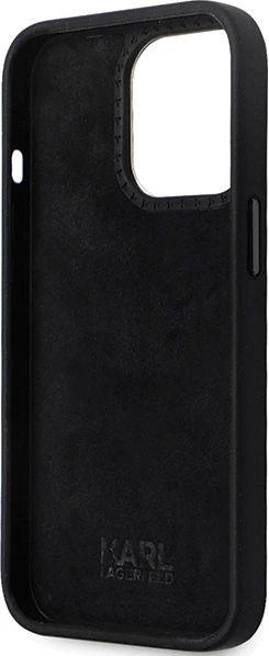 Mbështjellës Karl Lagerfeld KLHCP13LSMHCNPK për iPhone 13 Pro / 13, Silikon, Choupette, i zi