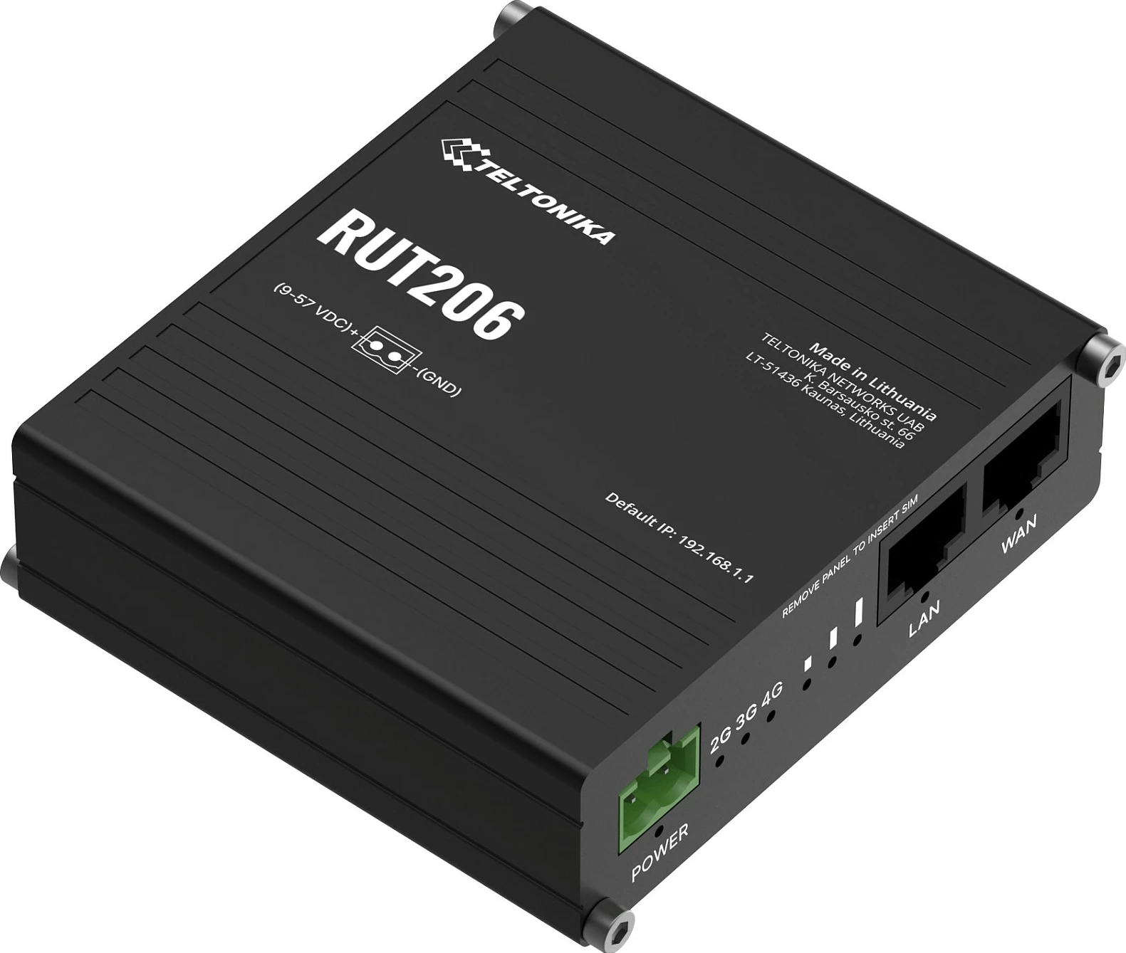 Ruter industrial Teltonika RUT206, 4G LTE Cat4, Wi‑Fi 4 2.4GHz, 2x LAN, PoE, i zi