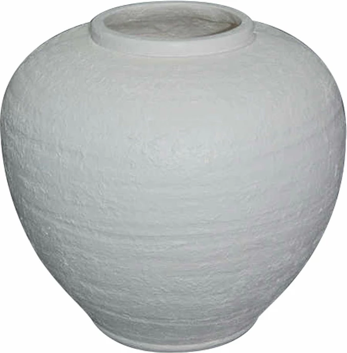 Vazo Santorini, fibër qelqi, e bardhë, 38x38x35cm