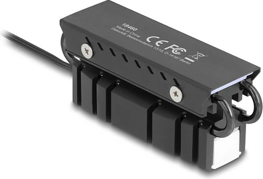 Ftohës për SSD M.2 DeLOCK 18460, alumini/bakër, ARGB 5V 3-pin, SATA, i zi