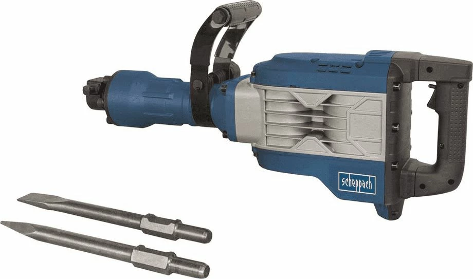 Çekiç demolimi Scheppach AB1900 1900W 60J, HEX 30mm, set me 2 daltë, valixhe me rrota