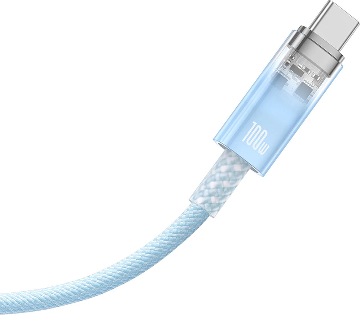 Kabllo USB-C në USB-C Baseus Explorer 2m, 100W, Sensor temperature, Blu