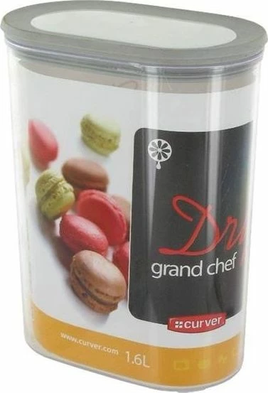 Kontejner hermetik për ushqime të thata Curver Grand Chef 164795, 1.6 L, plastikë, transparent/gri, 1 copë