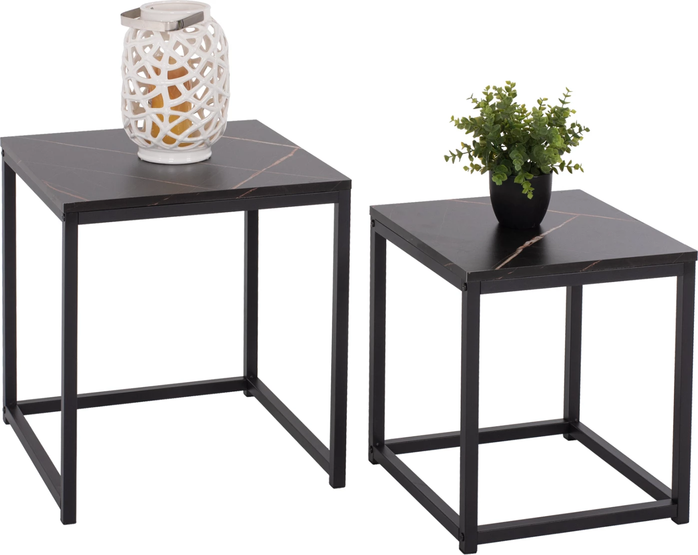 Tavolina anësore GRELAY set 2 copë MDF & metal 45Χ45Χ50Hcm.FH8762.13