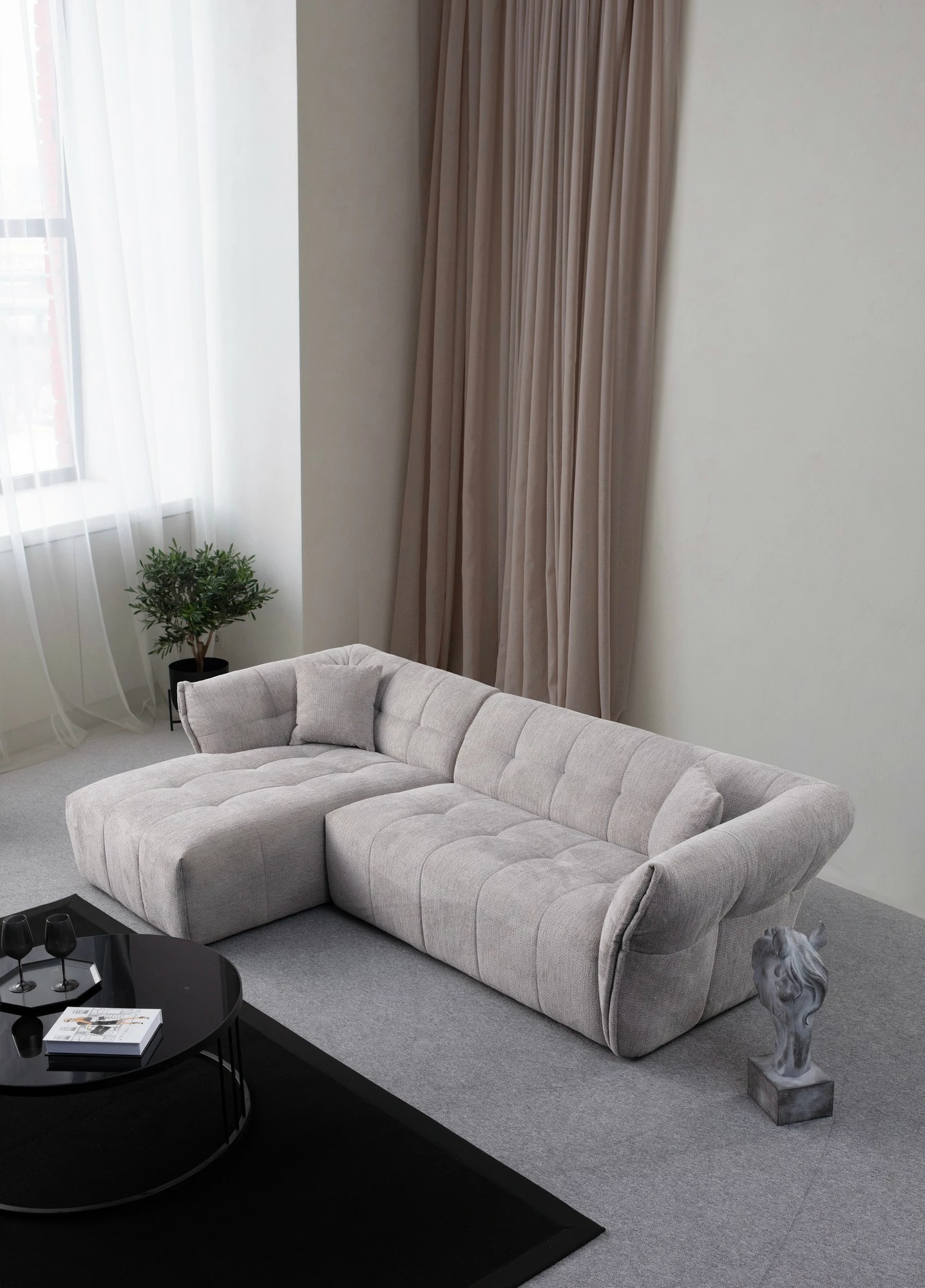 Këndare Boxer majtas, ngjyrë gri e çelët, Atelier del Sofa