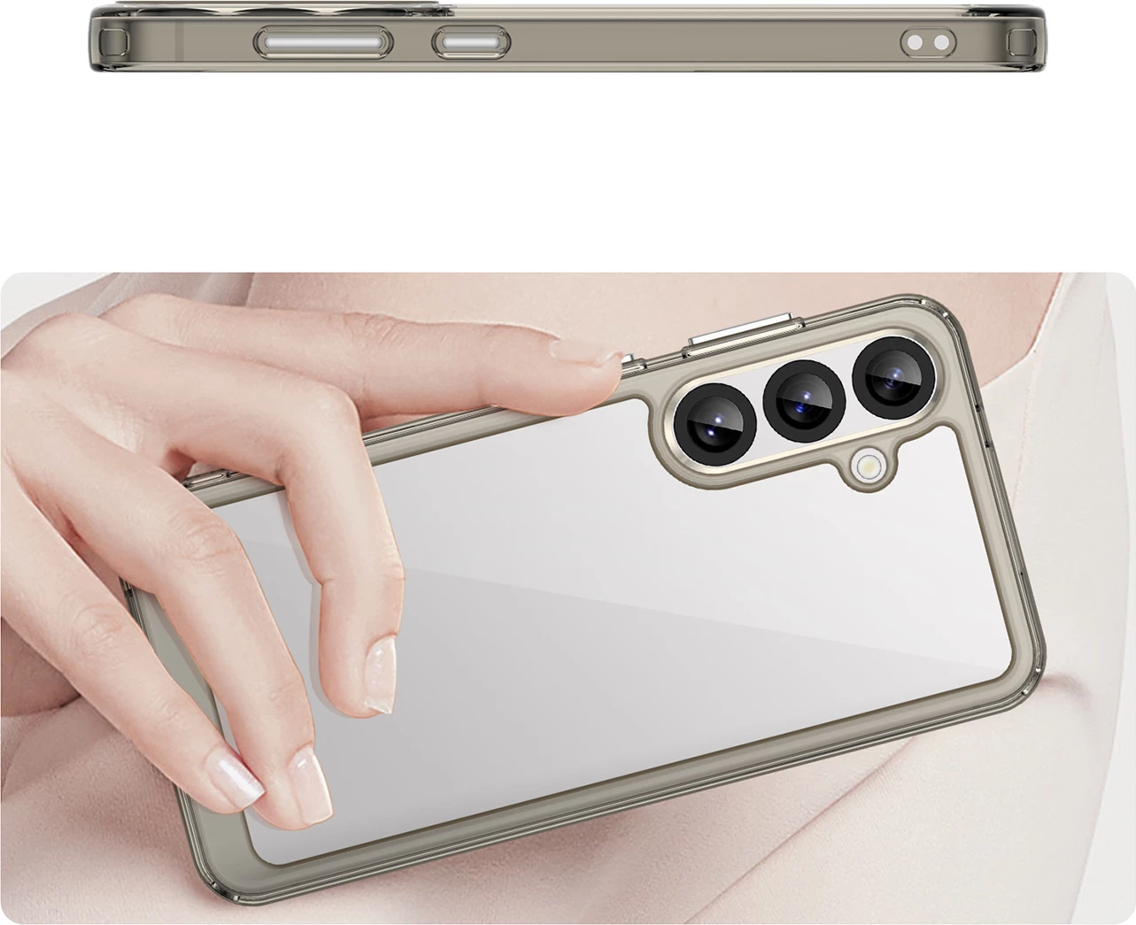 Mbështjellës Hurtel Outer Space Case për Samsung Galaxy S25+, transparent black