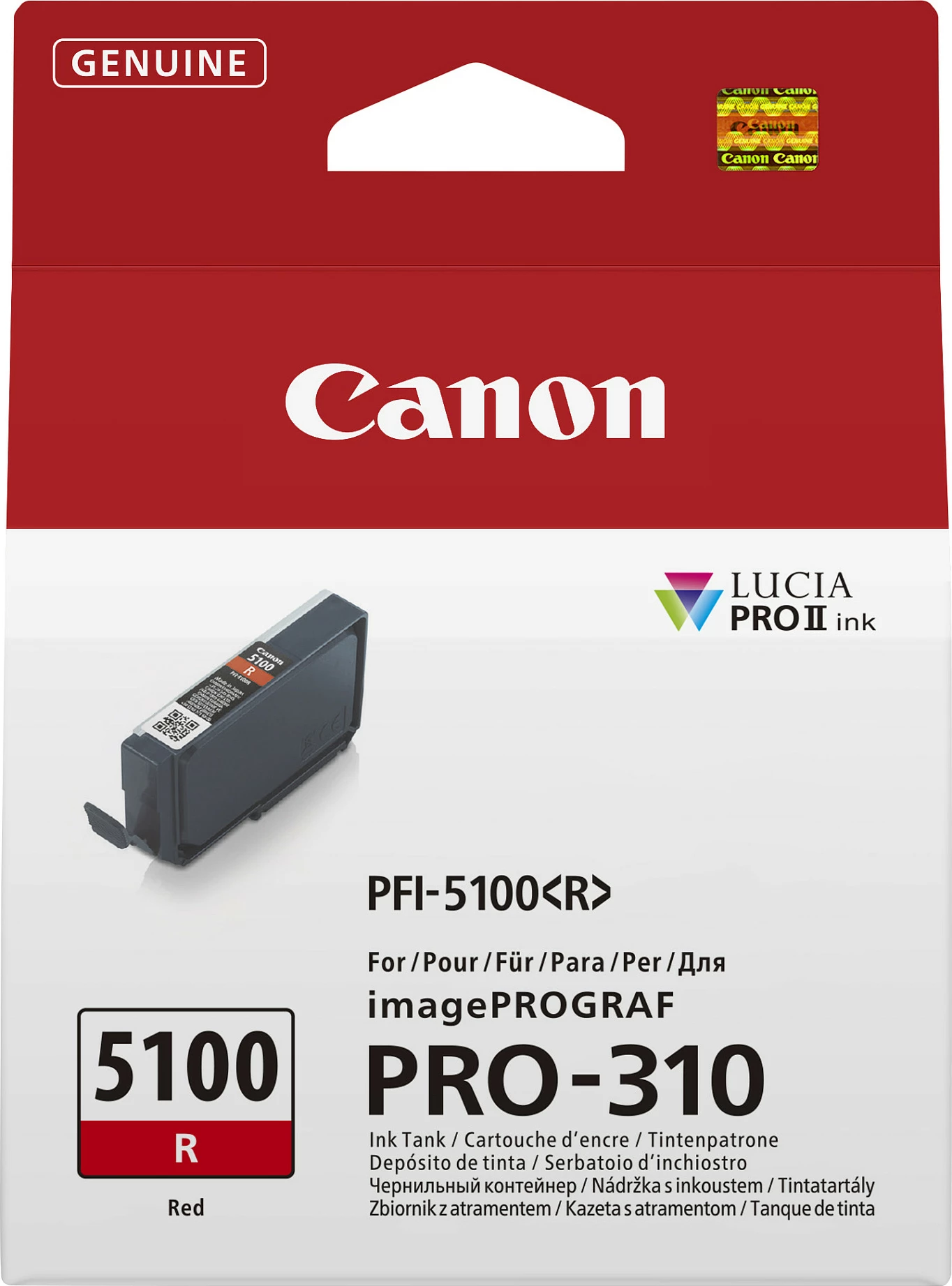 Kartrixh boje Canon PFI-5100 R, 14.4 ml, për imagePROGRAF PRO-310, e kuqe