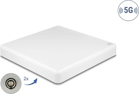 Antenë 5G/LTE MIMO DeLOCK 5G LTE MIMO, 2x N-Type Female, 9 dBi, outdoor, e bardhë