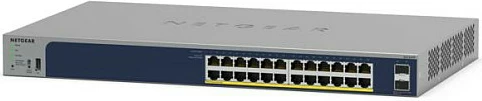 Switch i menaxhueshëm NETGEAR GS724TPv3, 24x Gigabit PoE+, 2x SFP, rackmount, gri/blu