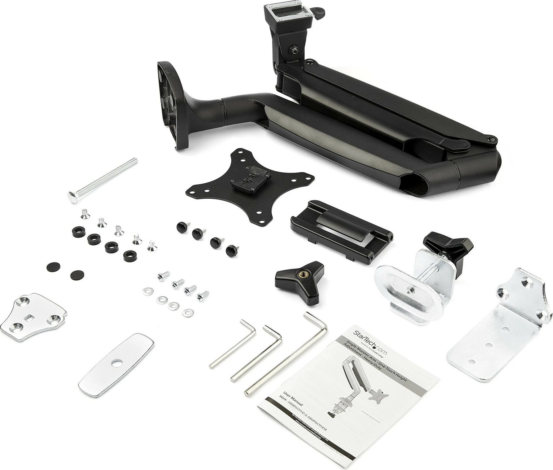 Krah monitori StarTech ARMPIVOTHDB, VESA 75x75/100x100, 13-32", 9 kg, C-Clamp/Grommet, i zi