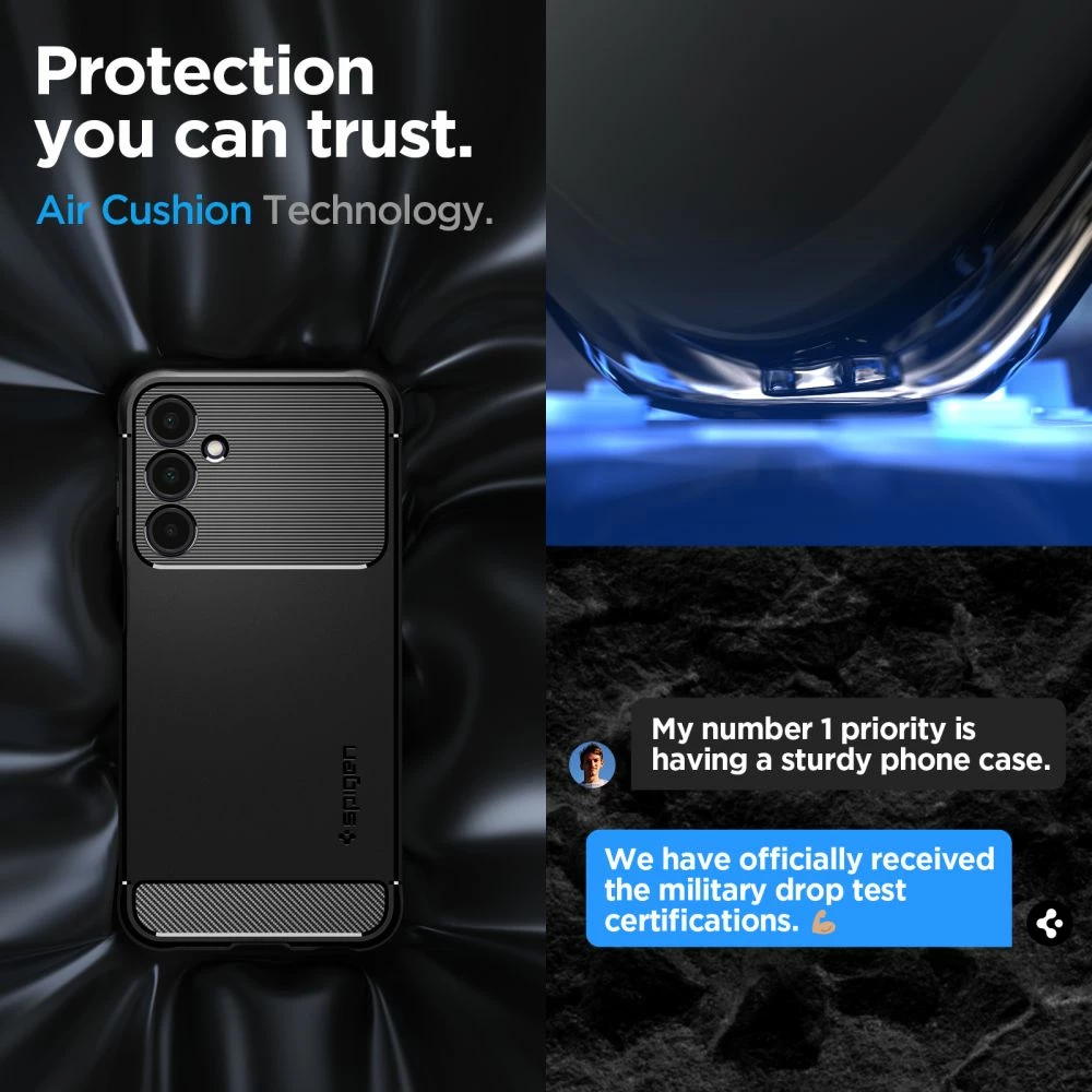 Mbështjellës Spigen Rugged Armor për Samsung Galaxy A25/A25 5G, Matte Black