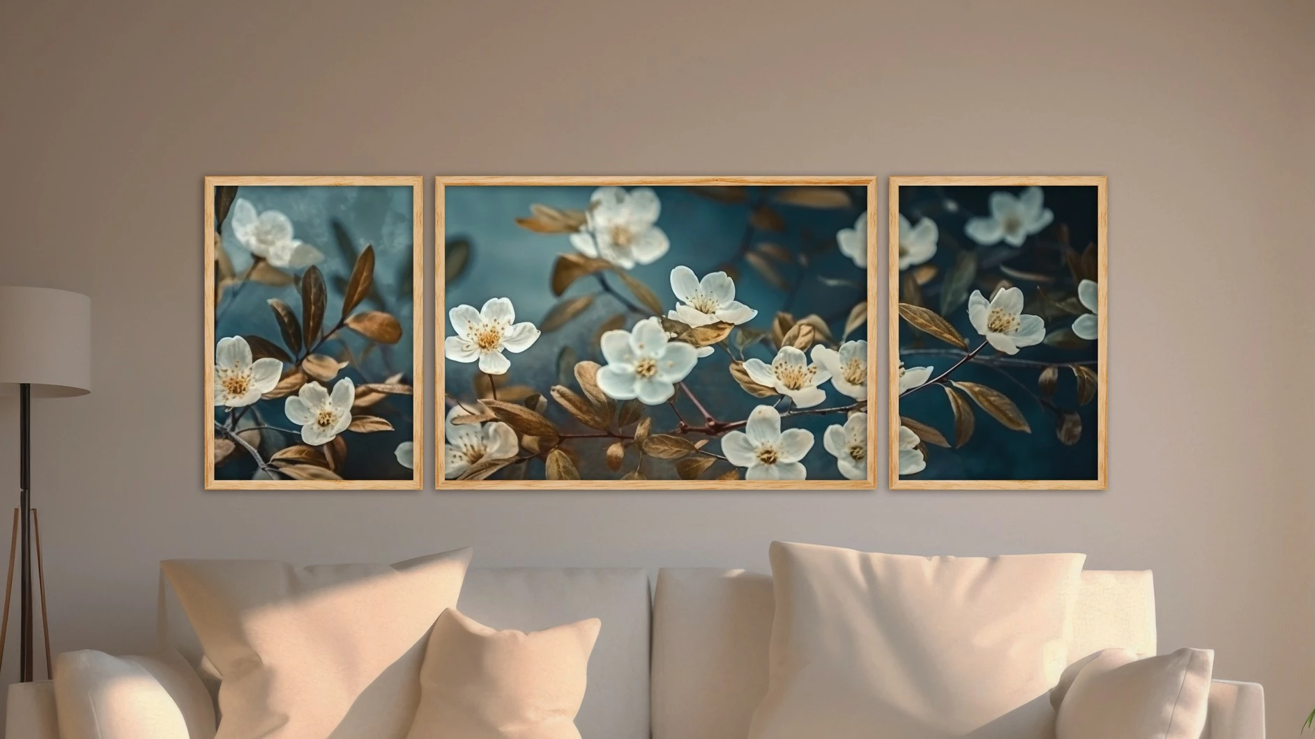 Set pikturash dekorative me kornizë, MDF, shumëngjyrëshe, 3 copë, Wallity, Huhu312, 50x140cm