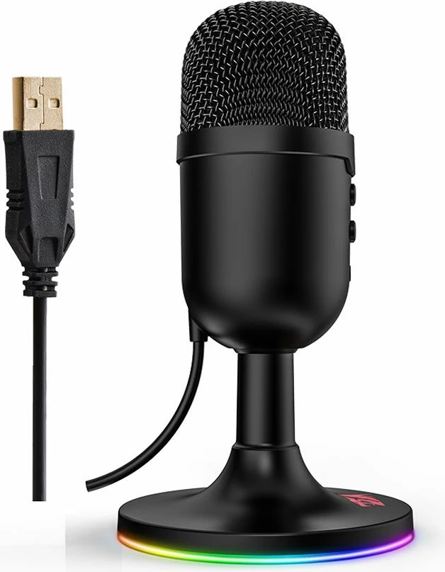 Mikrofon gaming Redragon Pulsar GM303 USB me RGB, i zi
