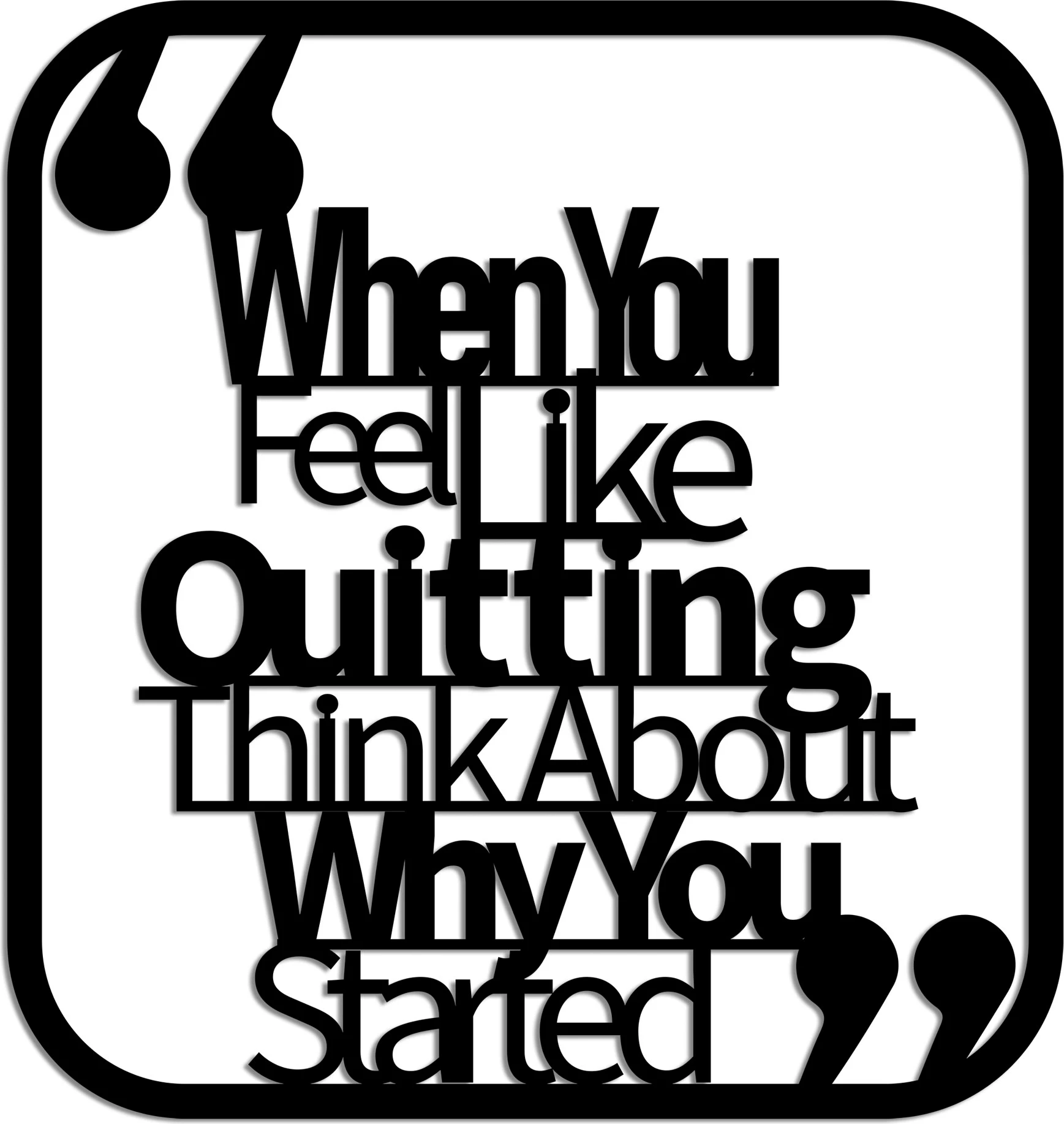 Aksesor dekorativ metalik për mur, Wallity, Quitting Think