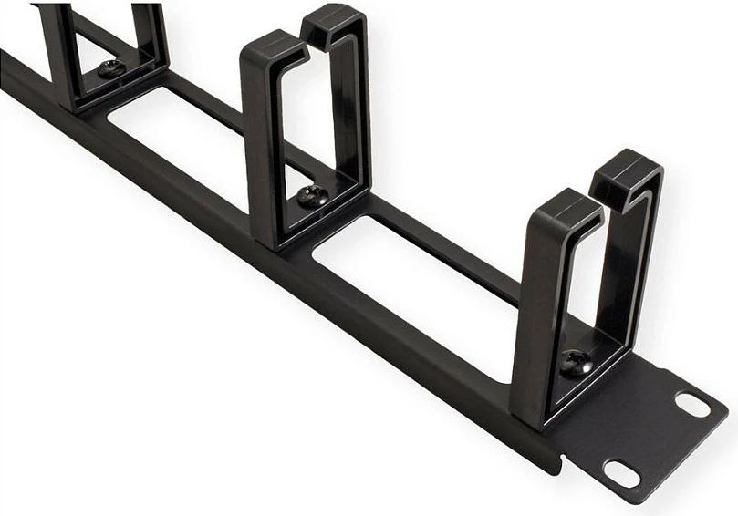 Panel frontal 19" VALUE, 1U, menaxhim kabllosh me 5 mbajtëse, i zi