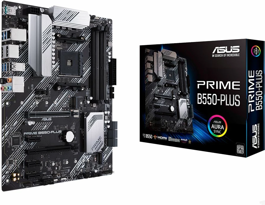 Pllakë amë ASUS PRIME B550-PLUS, AM4 ATX, DDR4 4xDIMM, 2x M.2, 6x SATA, PCIe 4.0, 1Gb LAN, HDMI/DisplayPort