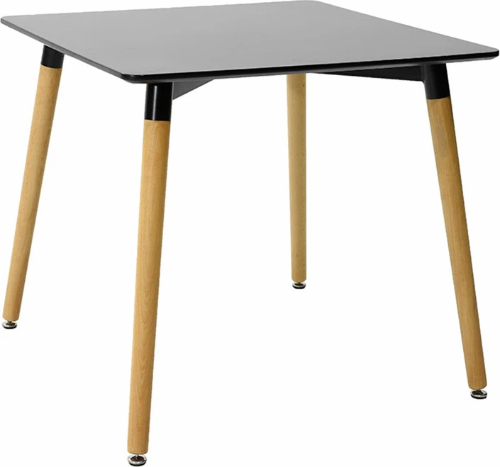 Set tavoline me karrige Aurora-Natali, 5 pjesë, MDF-PP, ngjyrë natyrale e zezë, 80x80x76cm