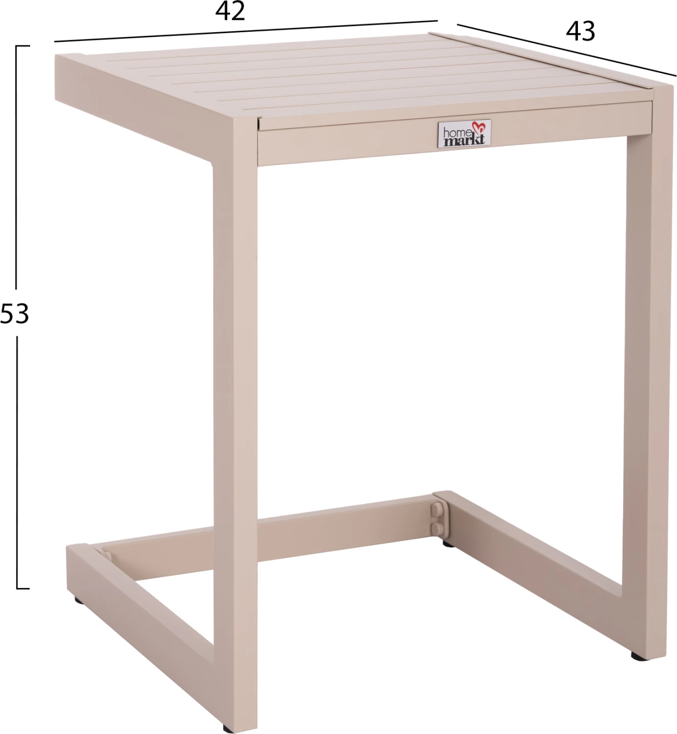 Tavolinë anësore për shezlong, alumin, ngjyrë shampanjë, BELLING FH6274.04, 42x43x53cm