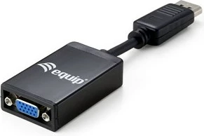 Adapter DisplayPort në VGA Equip, 0.15 m, i zi
