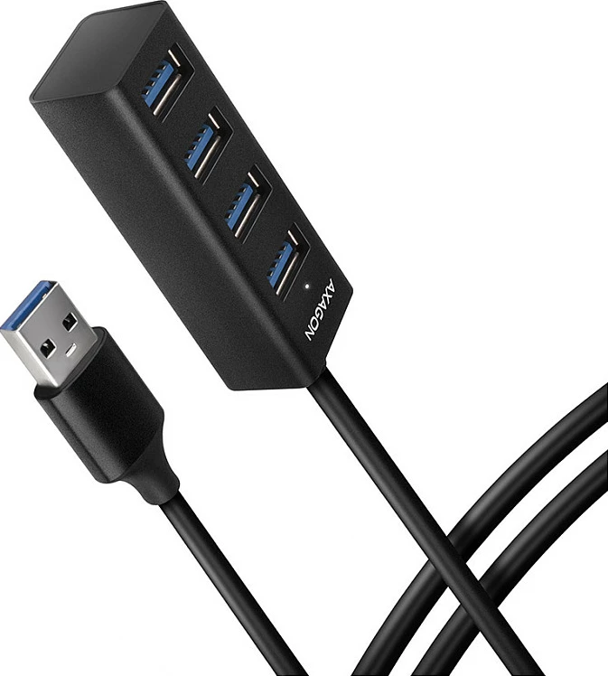 USB hub Axagon HUE-M1AL, 4x USB-A 3.2 Gen 1, kabllo 1.2 m, argjend