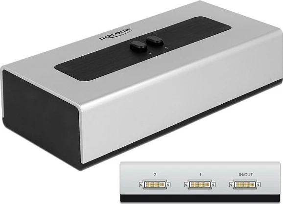 Switch DVI DeLOCK 87664, manual bidireksional, 1920x1200, zi/gri