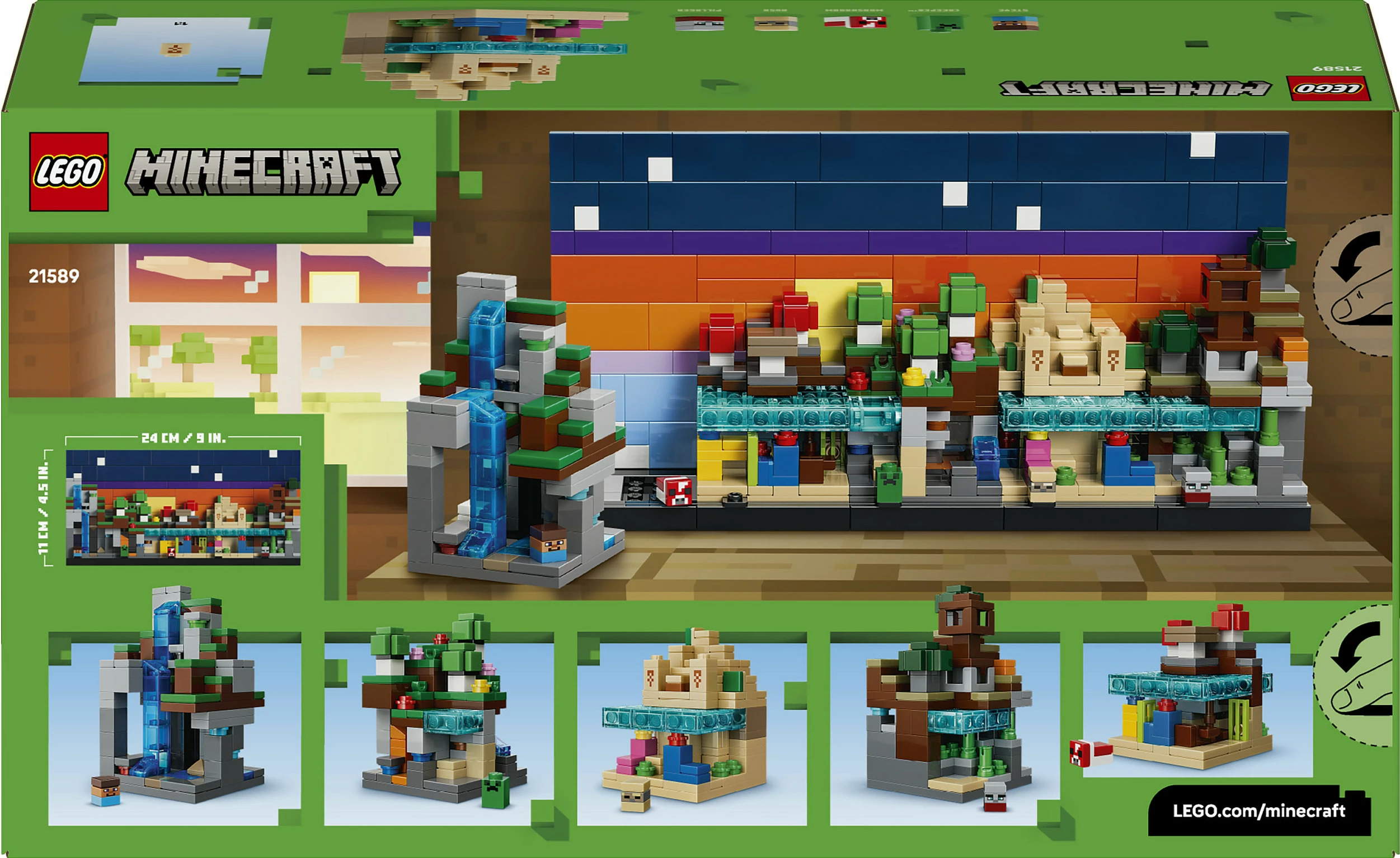 Set ndërtimi LEGO Minecraft Mini Biomes 21589, 797 copë, 12+, shumëngjyrësh