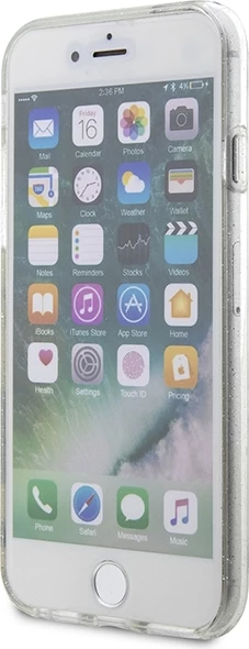 Mbështjellës Karl Lagerfeld KLHCI8HNKCTGT për iPhone 7/8/SE 2020/SE 2022, transparent, Gliter Karl&Choupette