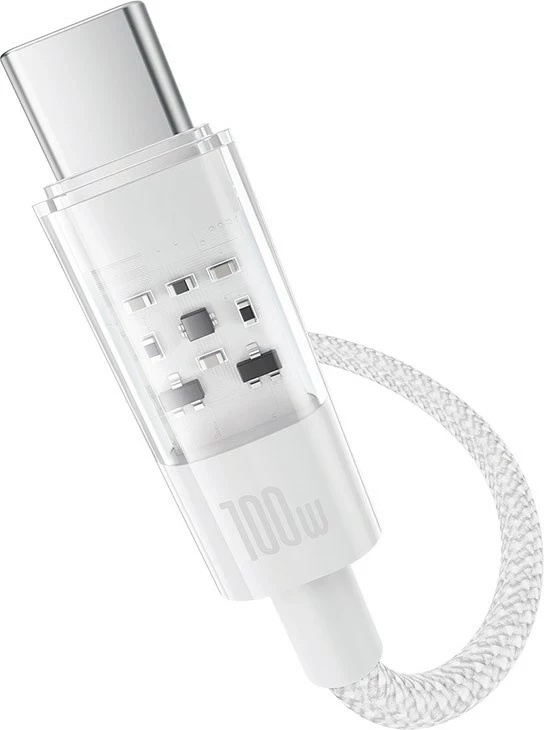 Kabllo USB Baseus Gem, USB A në USB C, 2 m, 100 W, Bardhë