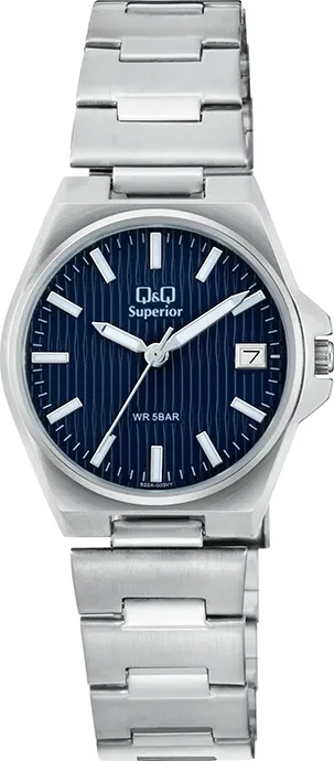 Orë dore Q&Q S22A-003VY, e argjendtë/kaltër