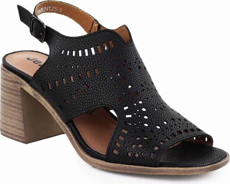 Sandale me taka të larta Jezzi 24125, të zeza