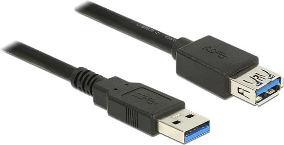 Kabllo zgjatëse USB DeLOCK 85057, USB-A mashkull në USB-A femër, 3 m, USB 3.2 Gen 1, e zezë