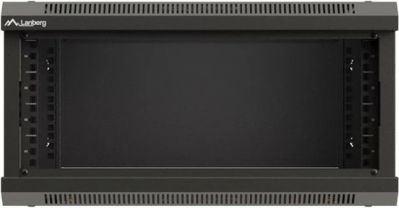 Kasë rrjeti Lanberg WF03-5304-10B, 19", 4U, derë xhami, e zezë, për montim në mur