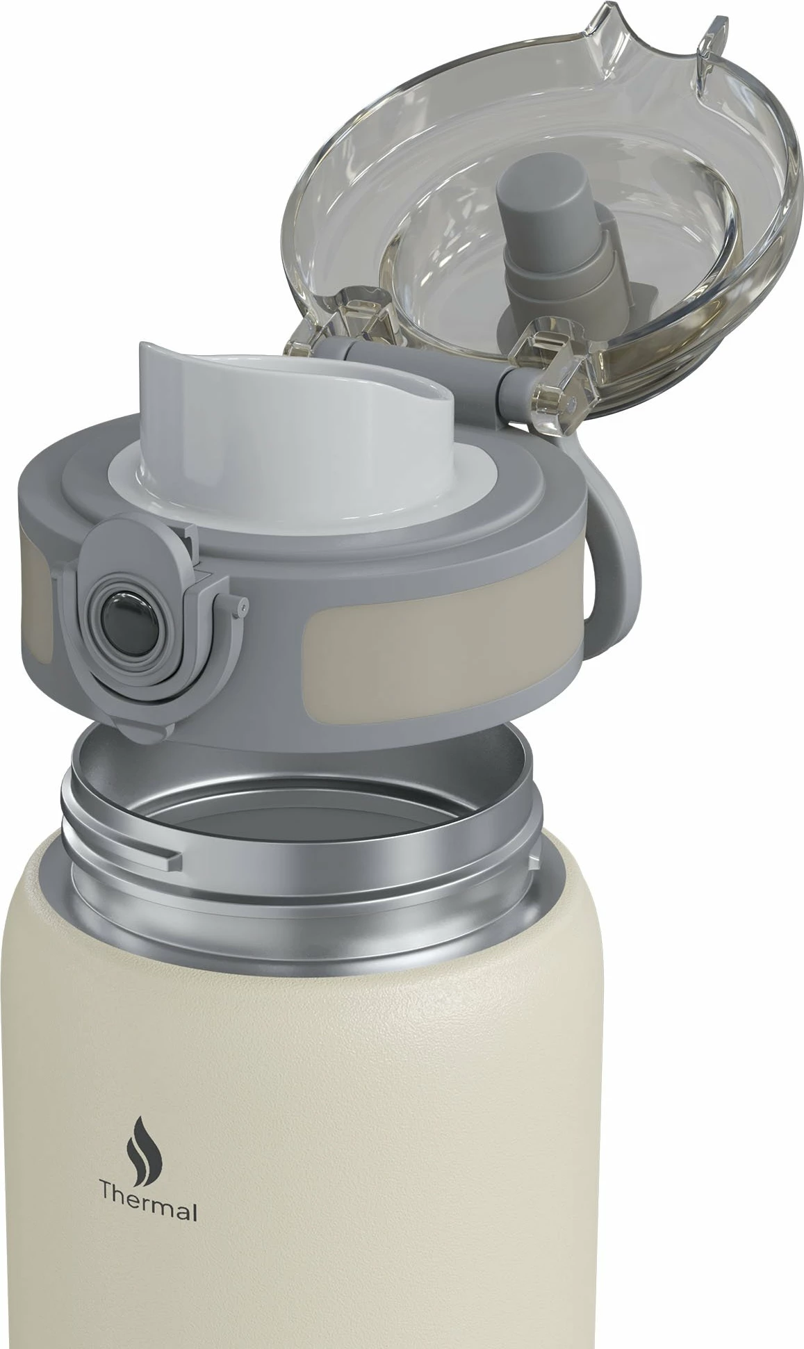 Shishe termike Zipro 700 ml inox 18/8, kapak me grykë, anti-rrjedhje, me dorezë, bezhë
