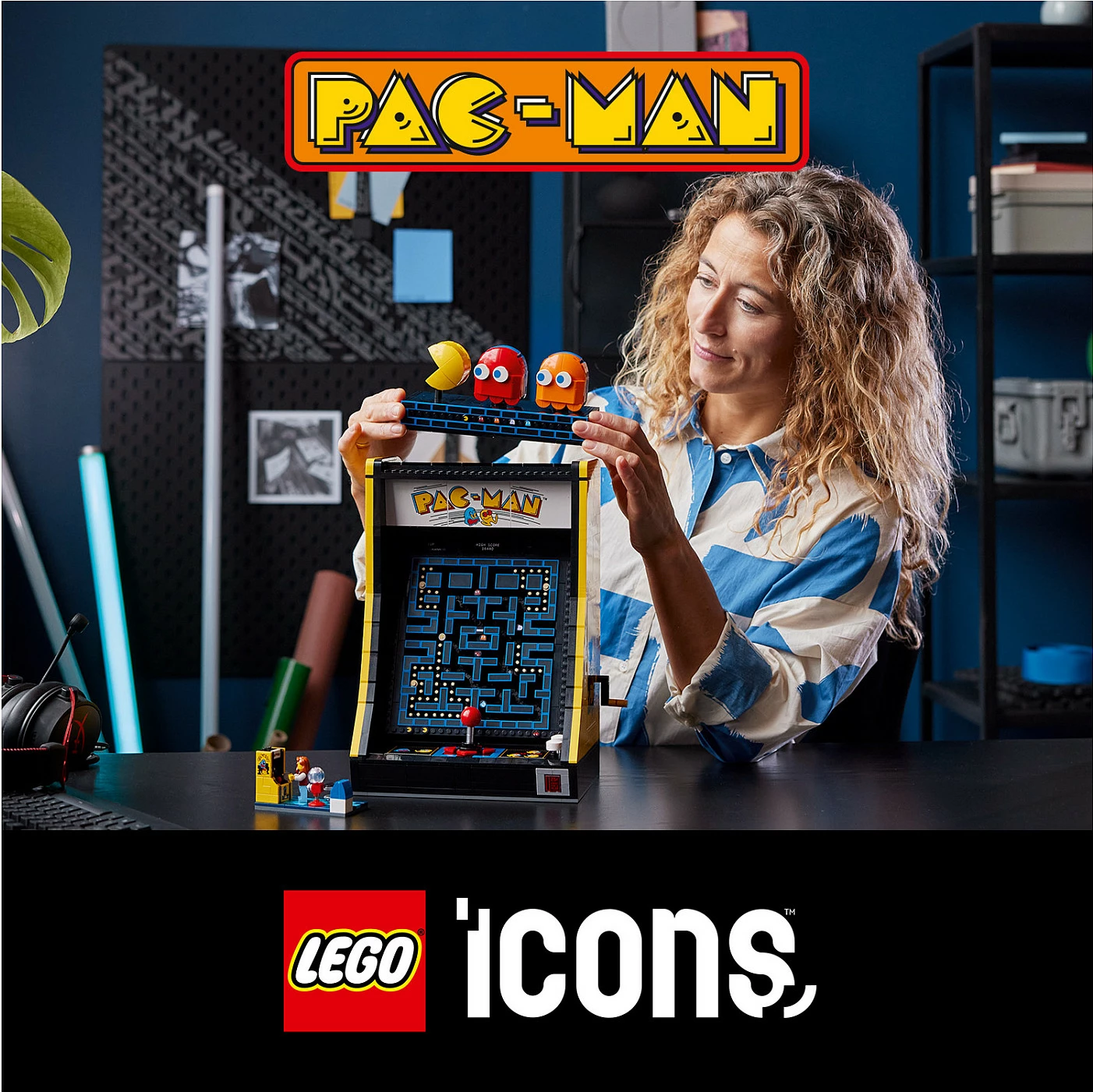 Set ndërtimi LEGO Icons PAC-MAN Arcade 10323, 2651 pjesë, multikolor
